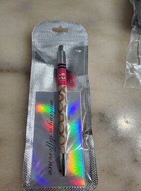 Patterned Ballpoint Pen with Pink Accent